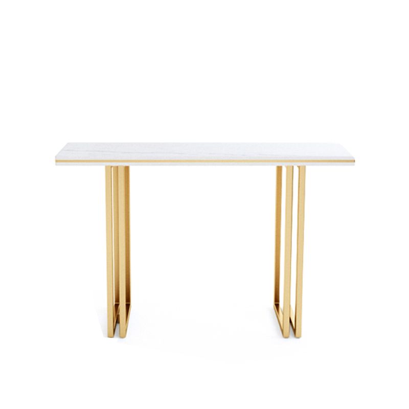 Contemporary Marble 4 Legs Console Table Rectangle Scratch Resistant Sofa Table