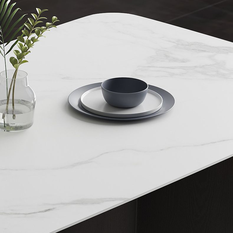 Modern 1/2/5/7 Pieces Furniture Stone Rectangle Dining Chairs Set in White