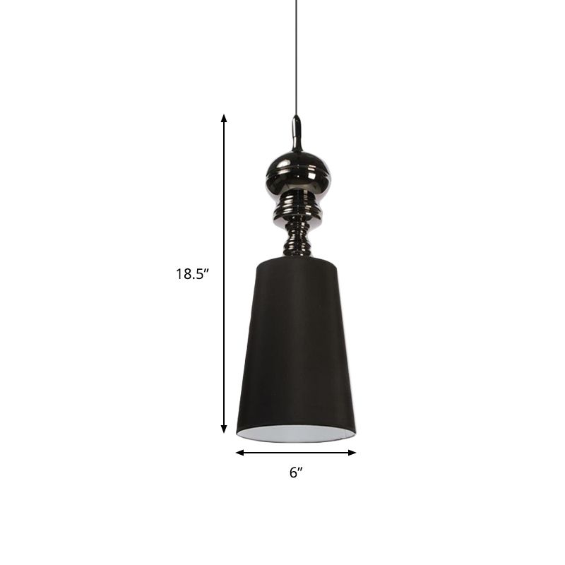 6"/8"/10" Dia Tapered Suspension Pendant Nordic Fabric Black/White LED Hanging Pendant Lamp