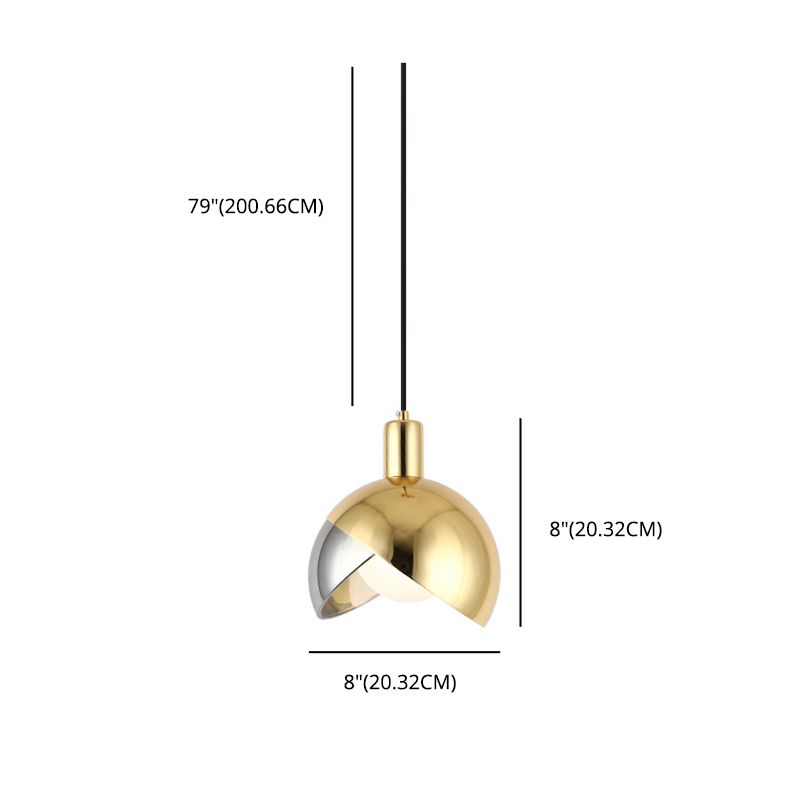 Metal Globe Hanging Light Kit Minimalist Style Hanging Pendant Light for Bedroom