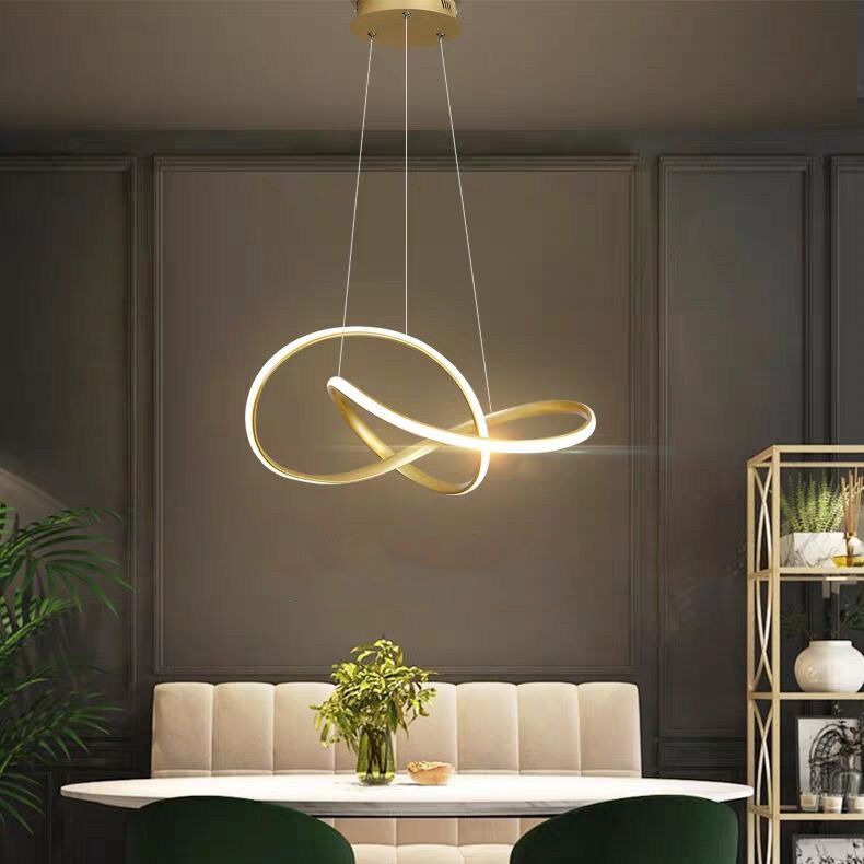 Nordic Linear Chandelier Single Light LED Chandelier Pendant for Living Room