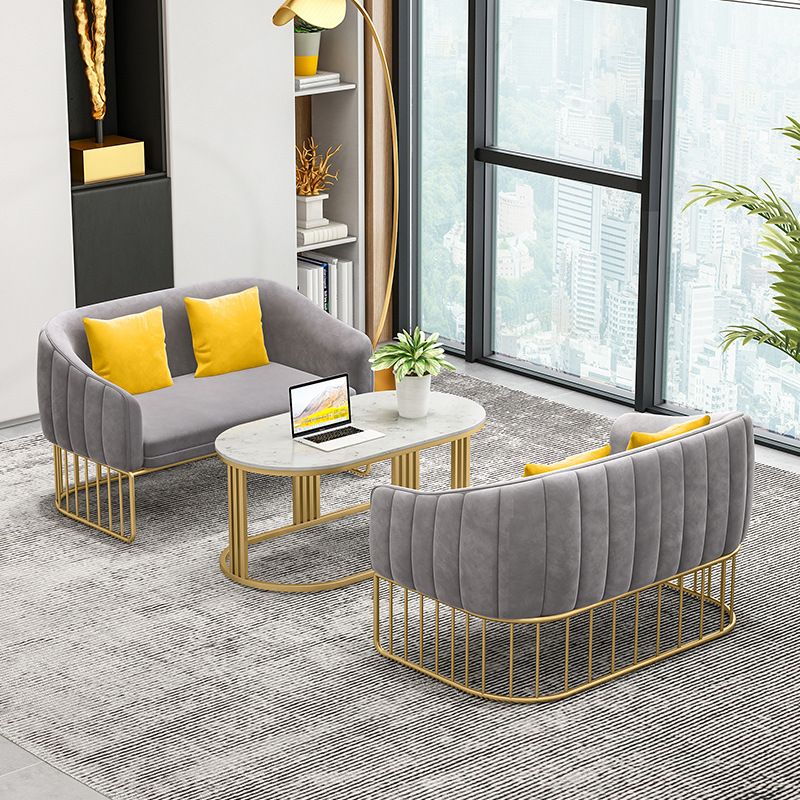 25.59" W x 29.52" H Velvet Tuxedo Arm Sofa Sofa with Tight Back