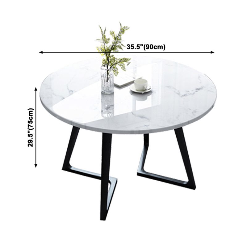 Moderner Stil weißer Esstisch gesinterten Steintisch mit Holzbasis für Zuhause