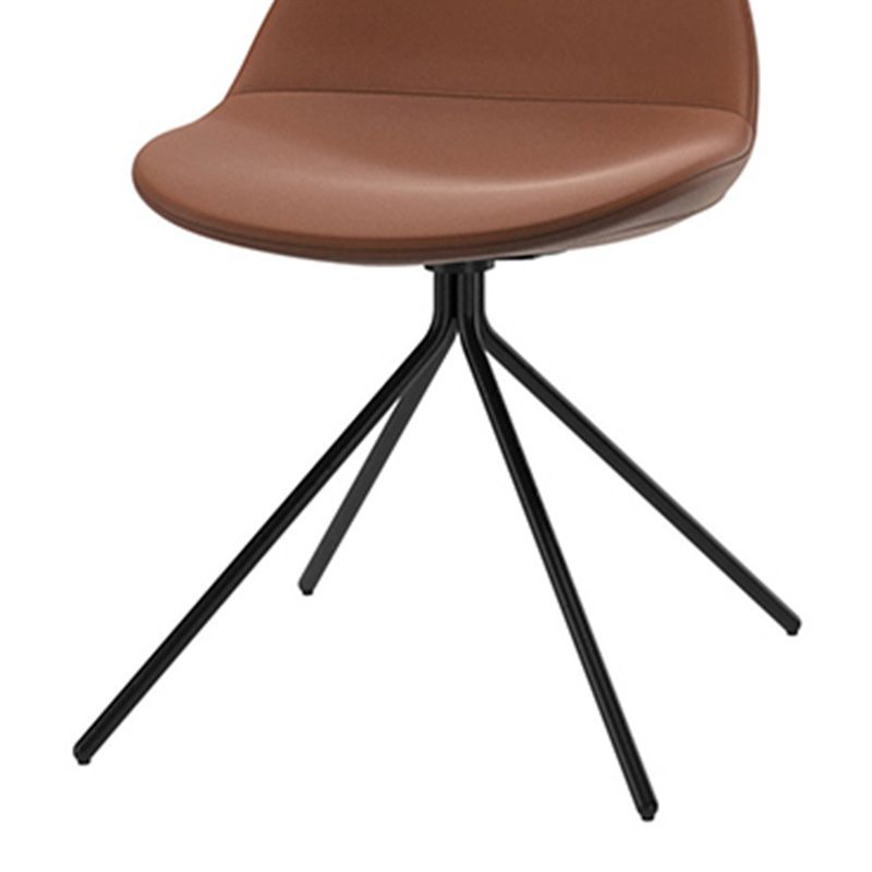 Modern Dining Room Side Chair Black Metal Legs Armless Dining Chairs