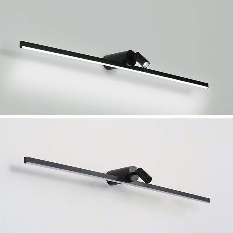 Metal Linear Vanity Lighting Simplicity LED Wall Sconce with Spotlight for Bathroom