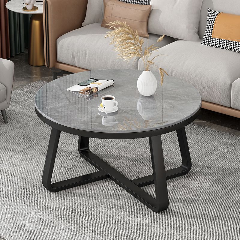 Slate Single Coffee Table Frame Round Coffee Table for Living Room