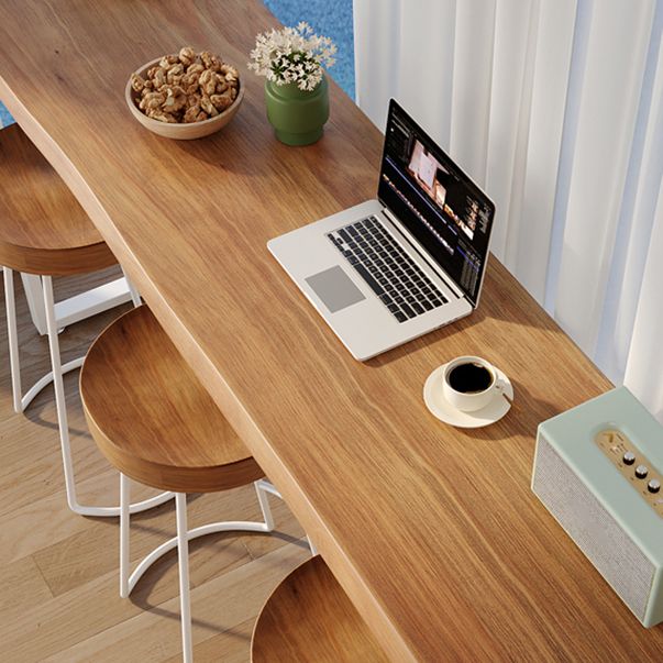 Modern Rectangle Bar Table Set 1/4 Pcs Solid Wood Bar Table and Stools