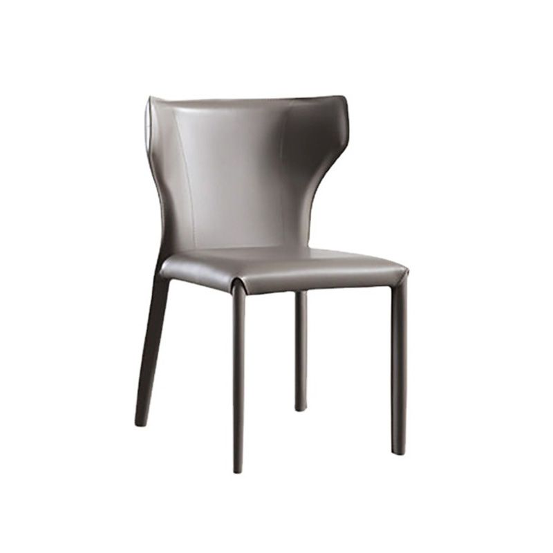 Contemporary Leather Dining Room Chair Wingback Parsons Chair for Home Use