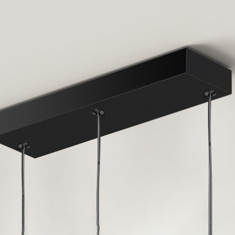 Unique Shape Hanging Island Lights Modern Chandelier Light Fixture in Black