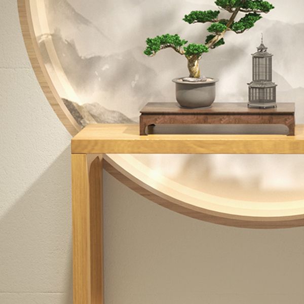 Solid Wood Rectangle Console Table Sled Base 33.46" Tall End Table