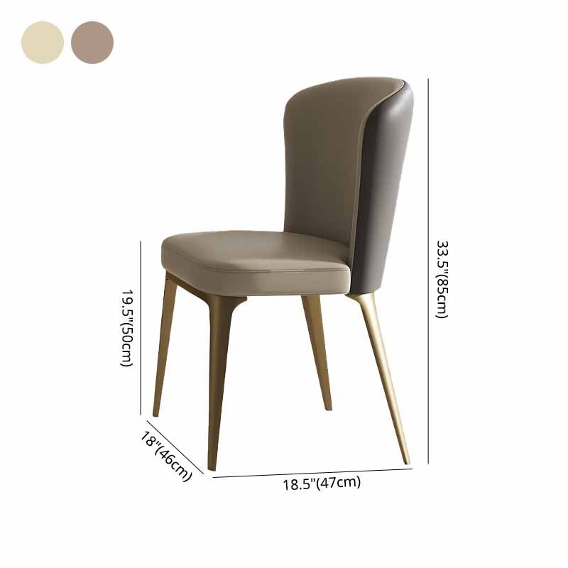 Sillas de comedor de estilo moderno Sillas Parsons laterales sin brazos de metal para cocina