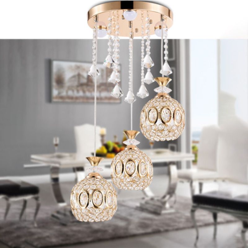 Einfachheit runde Anhänger Deckenleuchte Kristall Esszimmer LED Pendelleuchte Leuchte