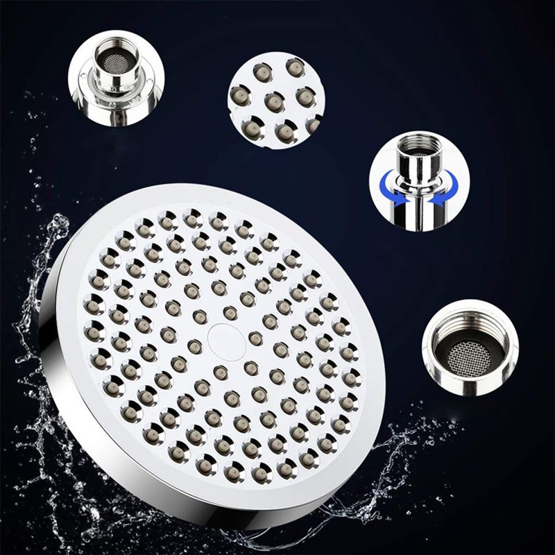 Silver Dual Shower Head with Hose Modern Style Wall-Mount Showerhead
