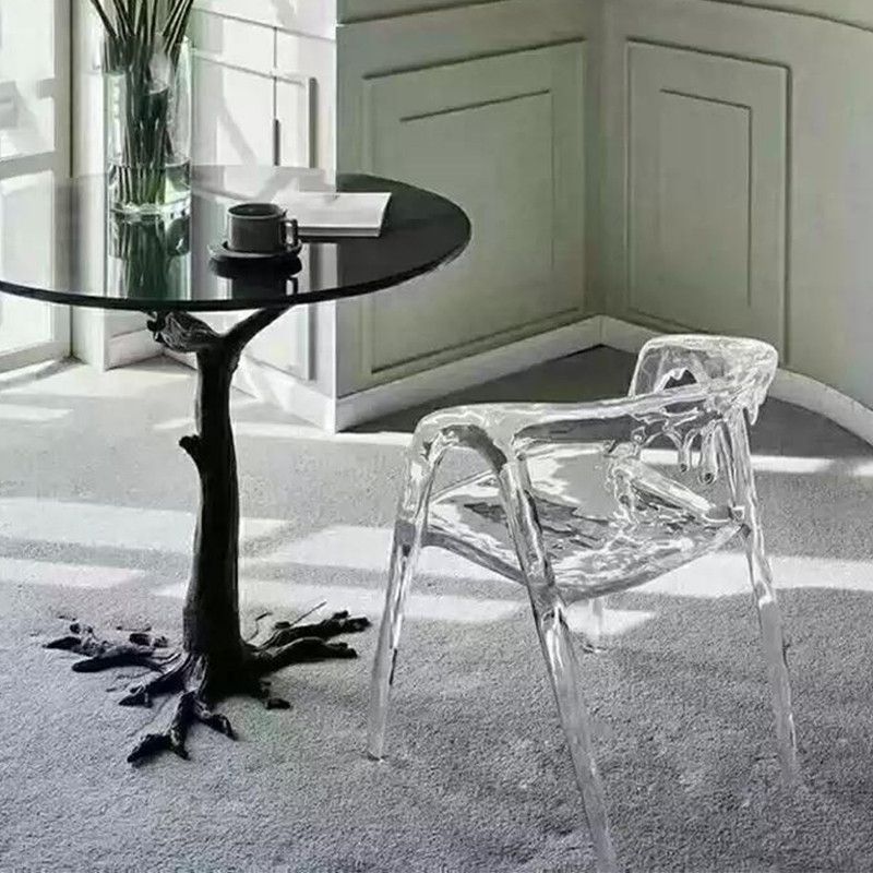 Modern Simple Arm Chair Resin Frame Dining Arm Chair for Dining Room