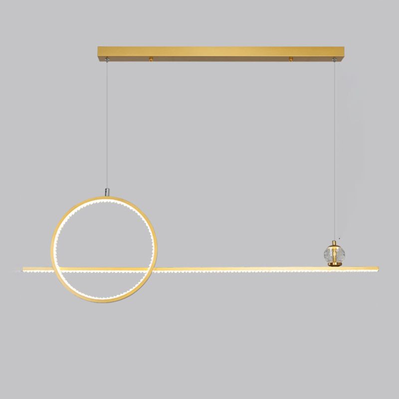 Modern Island Light Linear 2-Light Crystal Chandelier Lights for Dining Room