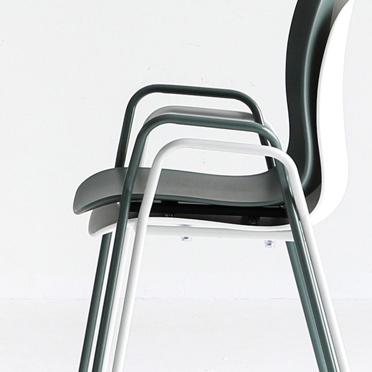 Sillas de comedor apilables Sillones de interior con patas de metal (juego de 4)