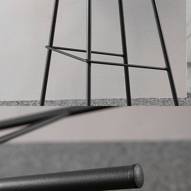 Industrial Style Leather Counter Stool Bucket Stools with Metal Base for Home