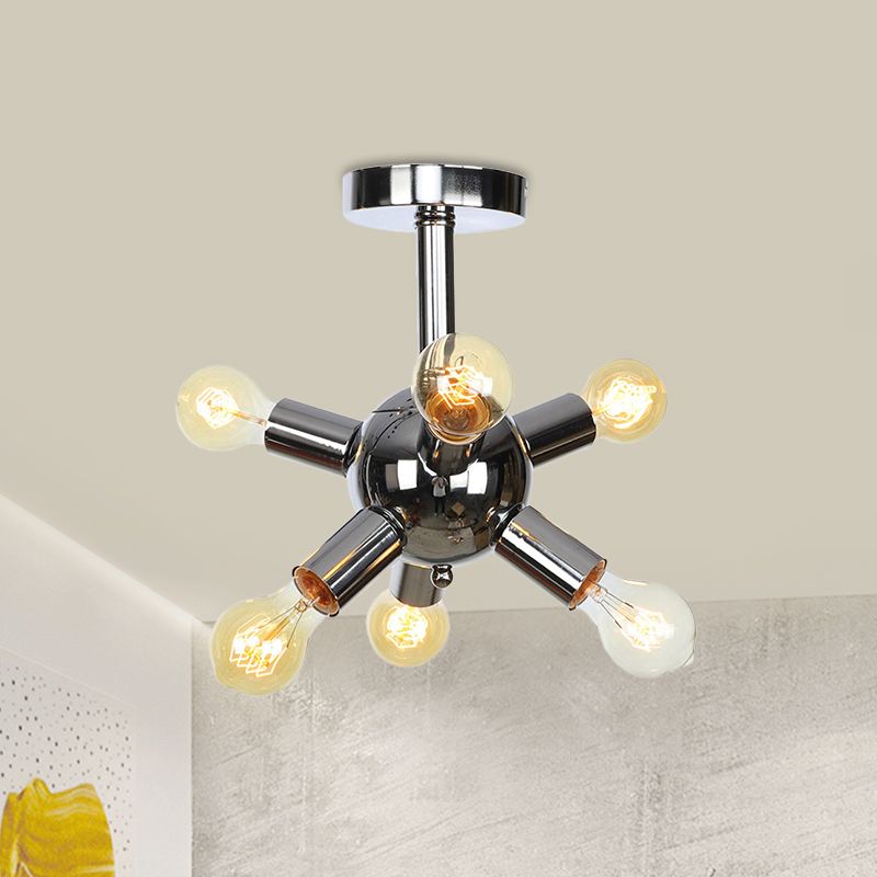 Chroom/gouden Sputnik semi-inbouw vintage ijzer 6/9/12 lichten restaurant verzonken plafondlamp armatuur