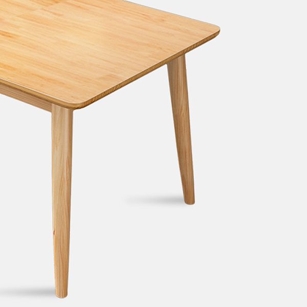 Modern Square Natural Rubberwood Space Saving Dining Table with 4 Legs
