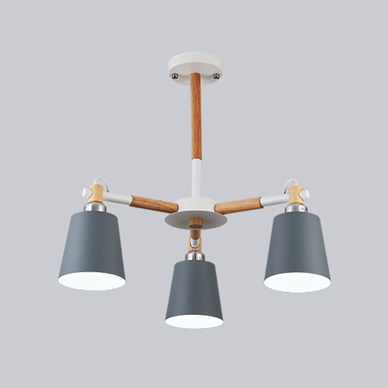 Iluminación colgante geométrica de múltiples luces lámpara de techo de metal de estilo moderno