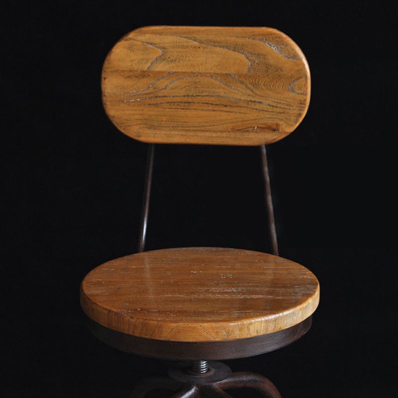 Modern Armless Counter Stool Metal Bar Stool with Wooden Seat