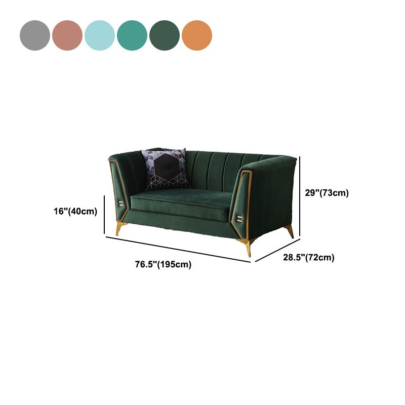 Contemporary Sewn Pillow Back Sofa with Tuxedo Arm for Apartment