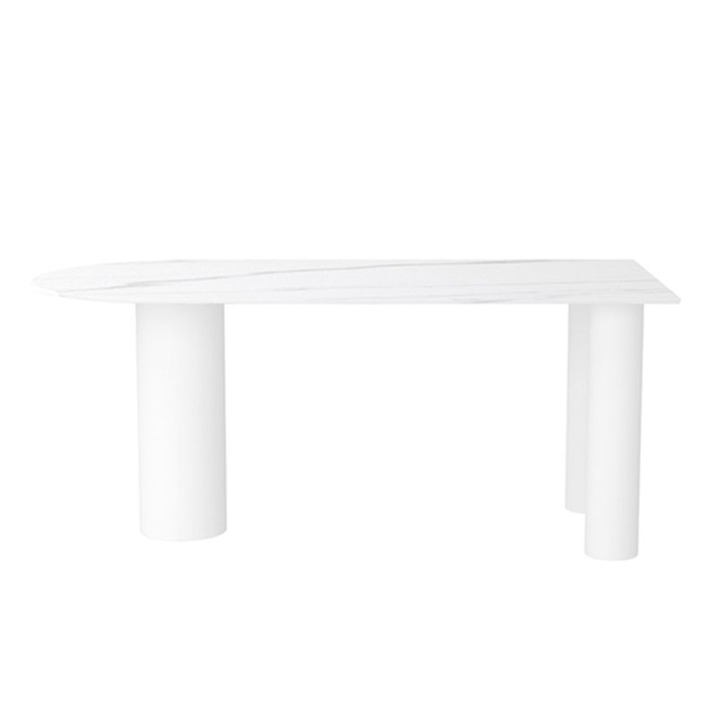 White Stone Top Dinner Room Kitchen Table Modern Tripod Base Dining Table