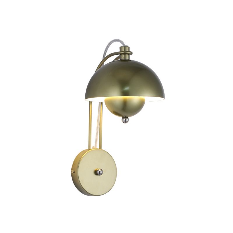 Dome Wall Sconce Lighting Modern Style Metal 1 Light Wall Mounted Light
