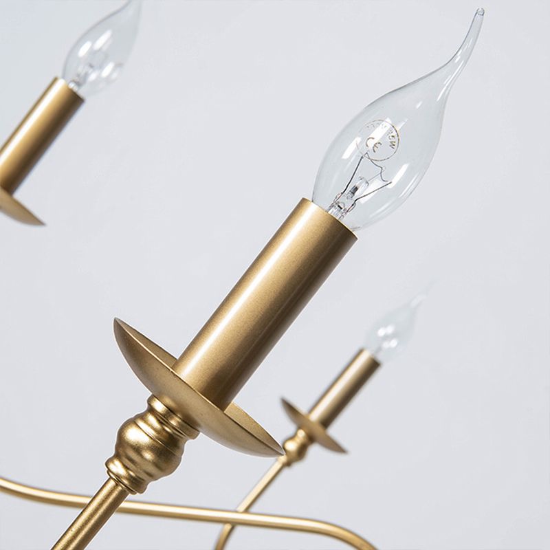 Chandelle suspendue à la bougie Light Light Traditional Swooping Bras Plafond Chandelier pour le salon