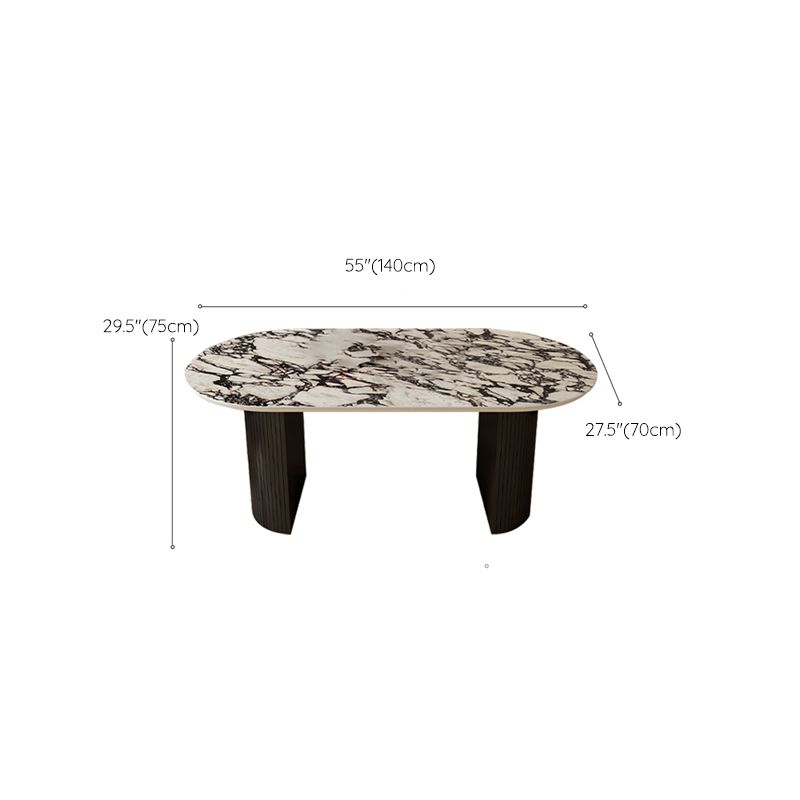 Oval Industrial Dinner Room Kitchen Table Double Pedestal Dining Table