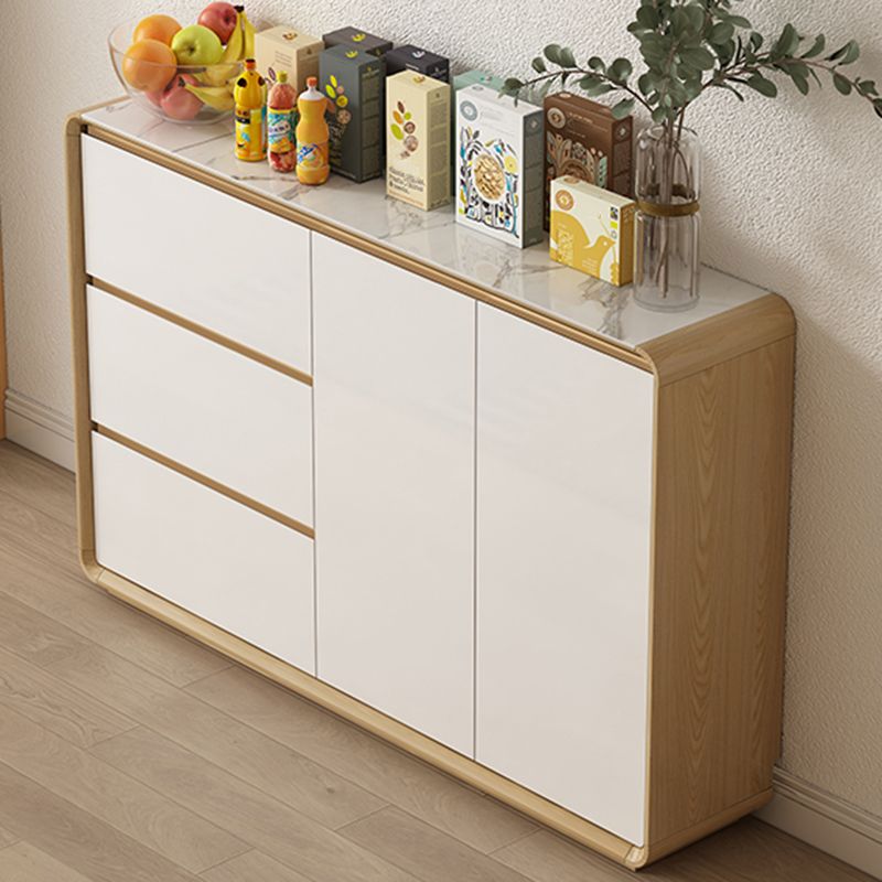 Contemporary Style Adjustable Shelving Wood Sideboard Cabinet with Cabinets and Drawers