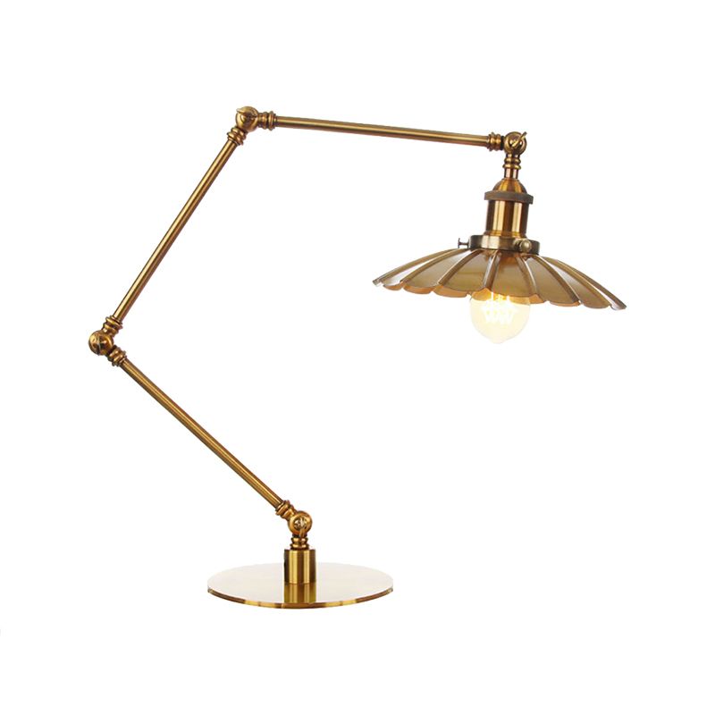 Lampada da tavolo svasata elegante industriale in metallo a 1 luce Lampada da tavolo per sala da pranzo con braccio di lunghezza 8"+8"/8"+8"+8" in oro