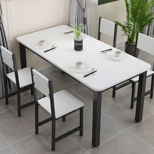 Modern Style Table with Rectangle Shape Standard Height Table and 4 Legs Base for Home Use