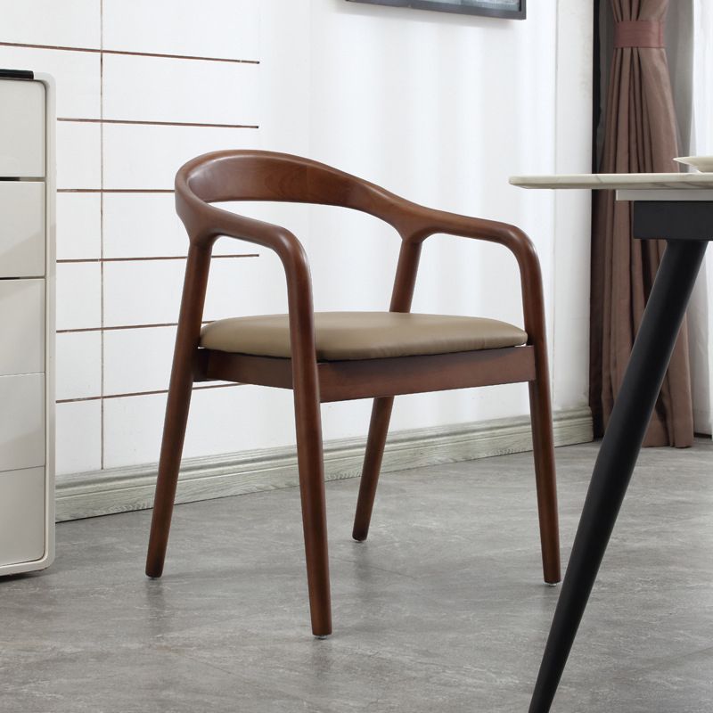 Modern Wood Base Indoor Chair 23''Wide Open Back Dining Side Chair with 4 Legs for Restaurant