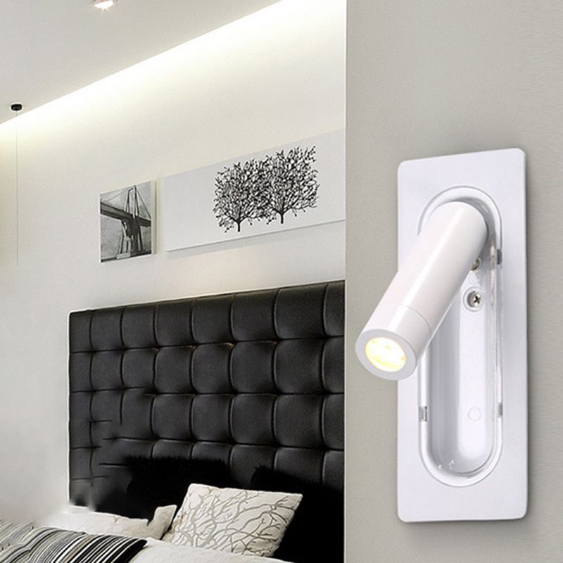 1-Light Geometric Wall Mount Light Modern Style Metal Reading Wall Lamp