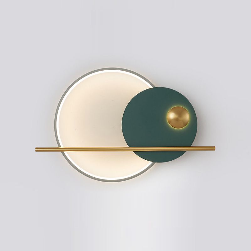 Decorative Round LED Sconce Light Metallic Living Room Background Wall Light