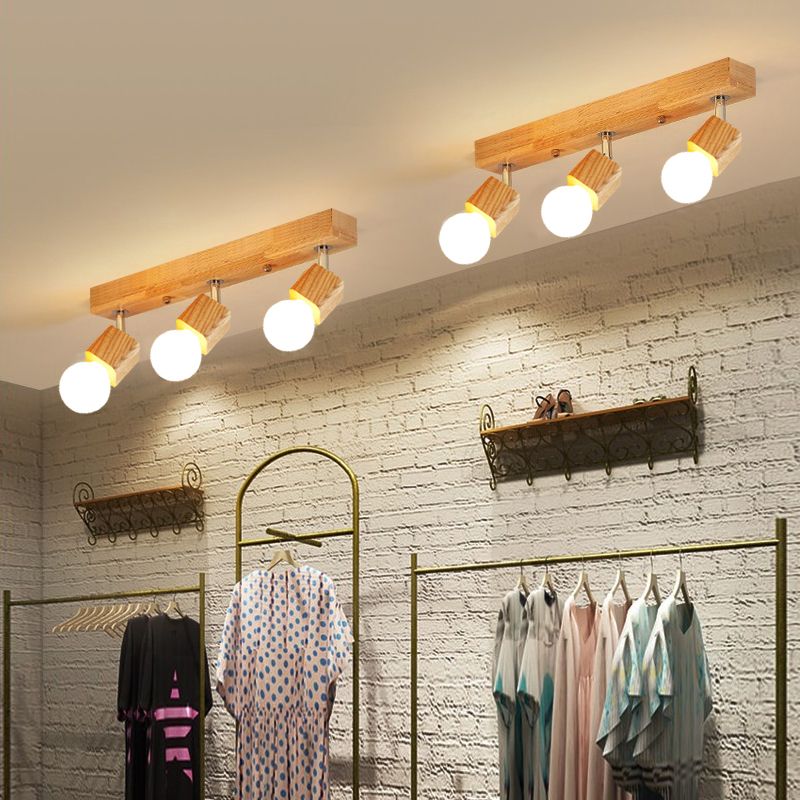 Modern Minimalist Style Cubic Vanity Wall Light Fixtures Wood Vanity Mirror Lights for Bathroom