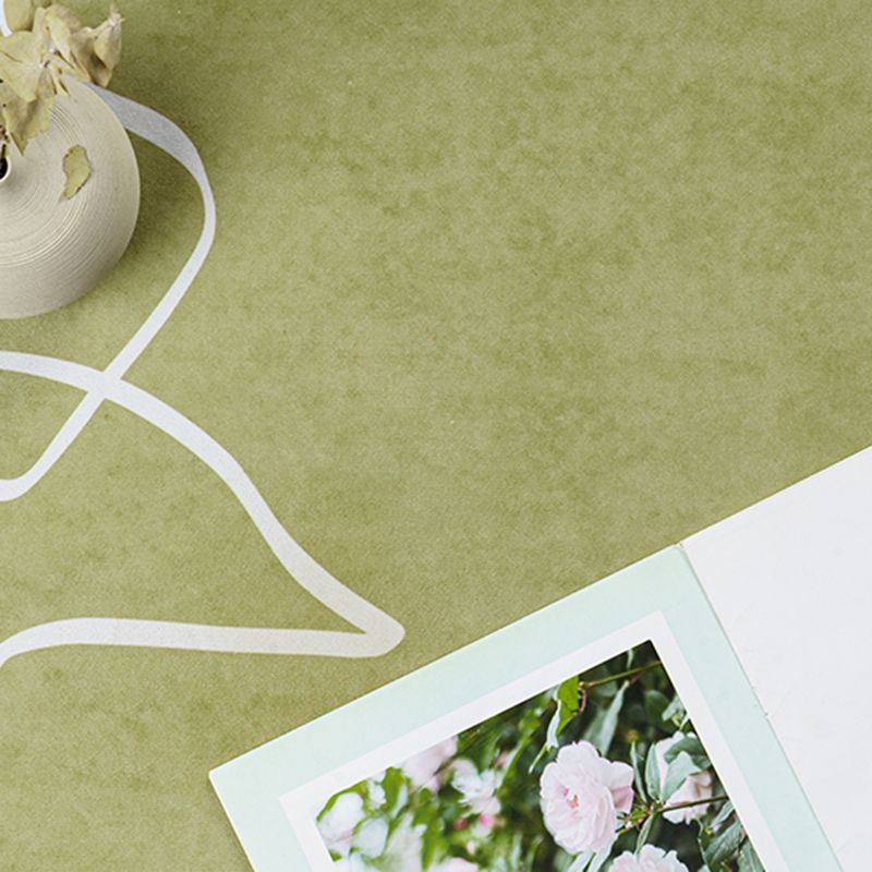 Rapis moderne vert Polyester Rattract Print Rapis lavable pour le salon