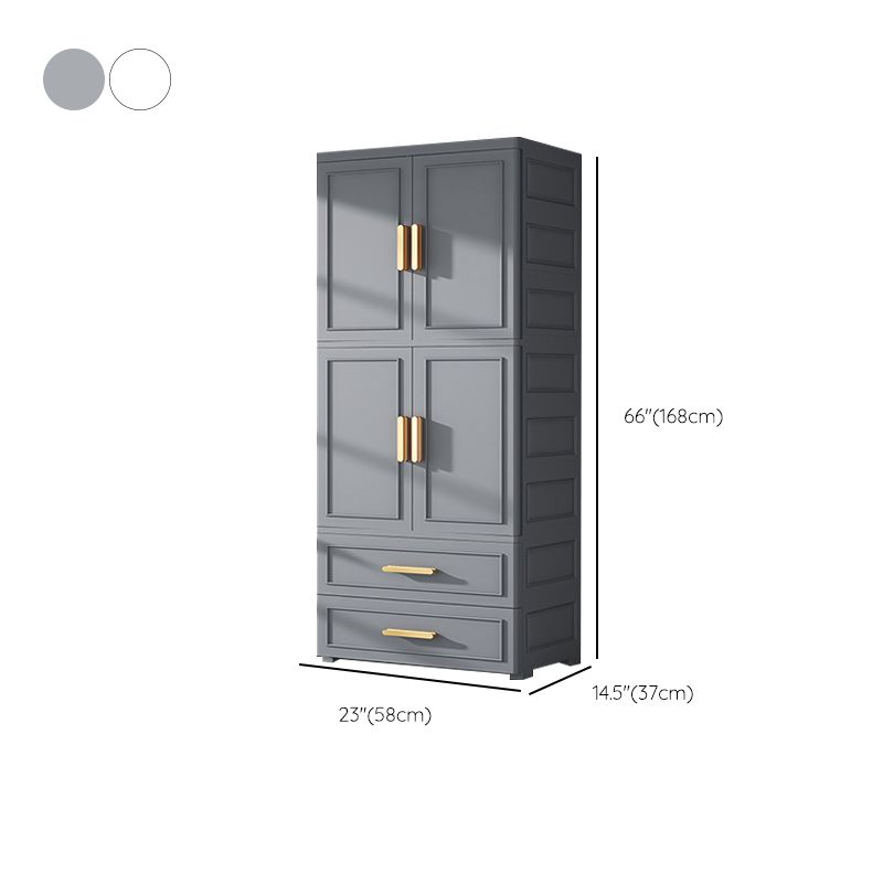 Hinged Wardrobe Cabinet Modern Plastic Storage Cabinet for Bedroom