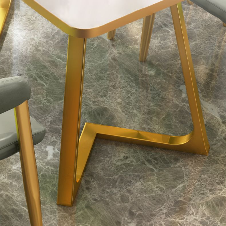 Glam 1/2/5 Pieces Dining Set Stone Geometry Wood Dining Table for Dining Room