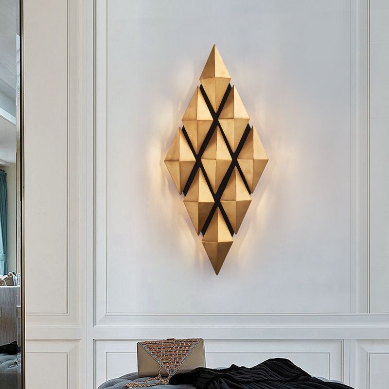 Geometrischer Schatten Metall Wandleuchte moderner Stil Multi -Leuchten Wandmontiertes Licht in Gold