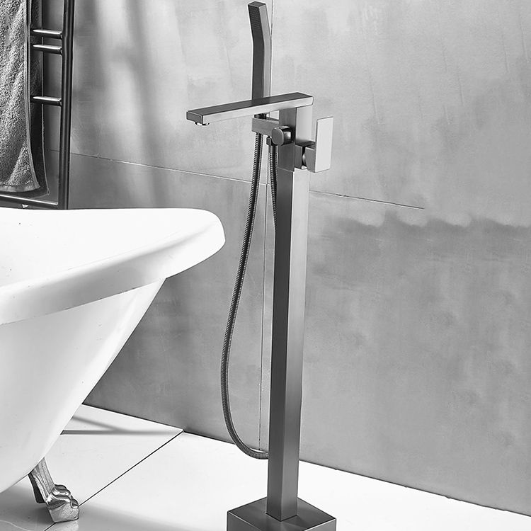 Modern Freestanding Bathtub Faucet Copper with Hose Freestanding Tub Fillers