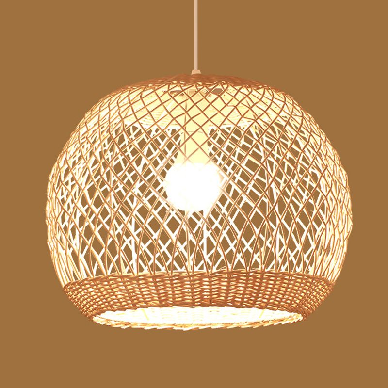 Rattan redonda de lámpara colgante de asia estilo colgante colgante luz