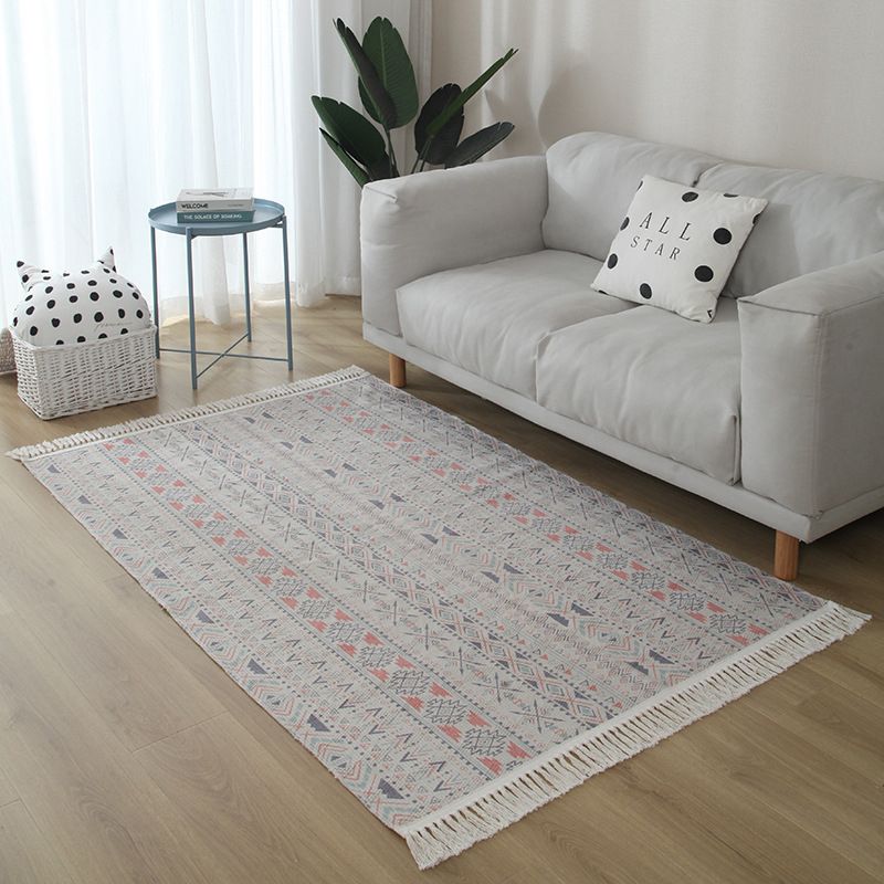 Alfombra de algodón de algodón de estampado de estampado de estampado bohemio