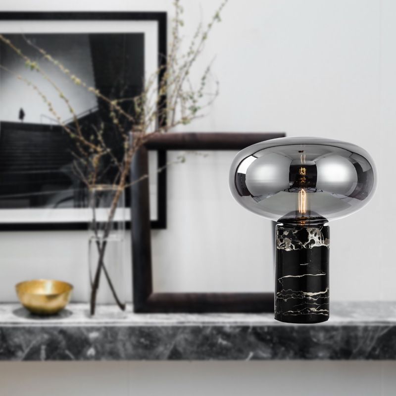 1 lampe de table de nuit géométrique légère lampe de table en verre de style moderne