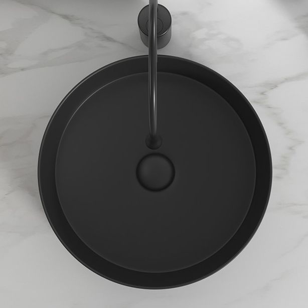 Modern Bathroom Sink Porcelain Round Wash Stand (Faucet Not Included )