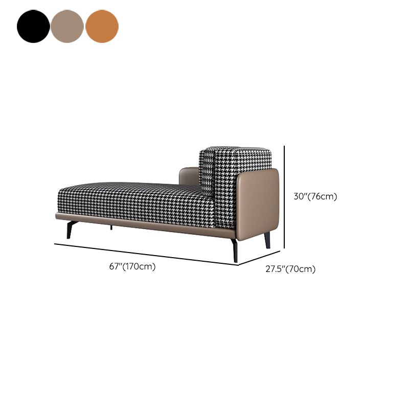 Cushioned Chaise Lounge Houndstooth Chaise Lounge Sofa with Arm