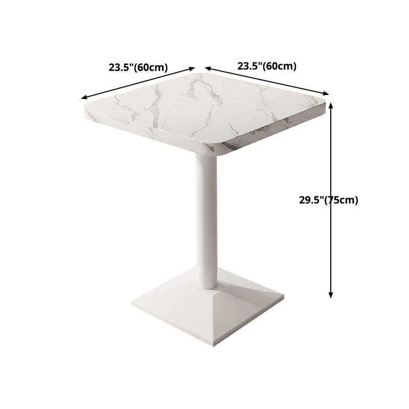 Industrial Wooden White Table for Restaurant Dining Table with Metal Base