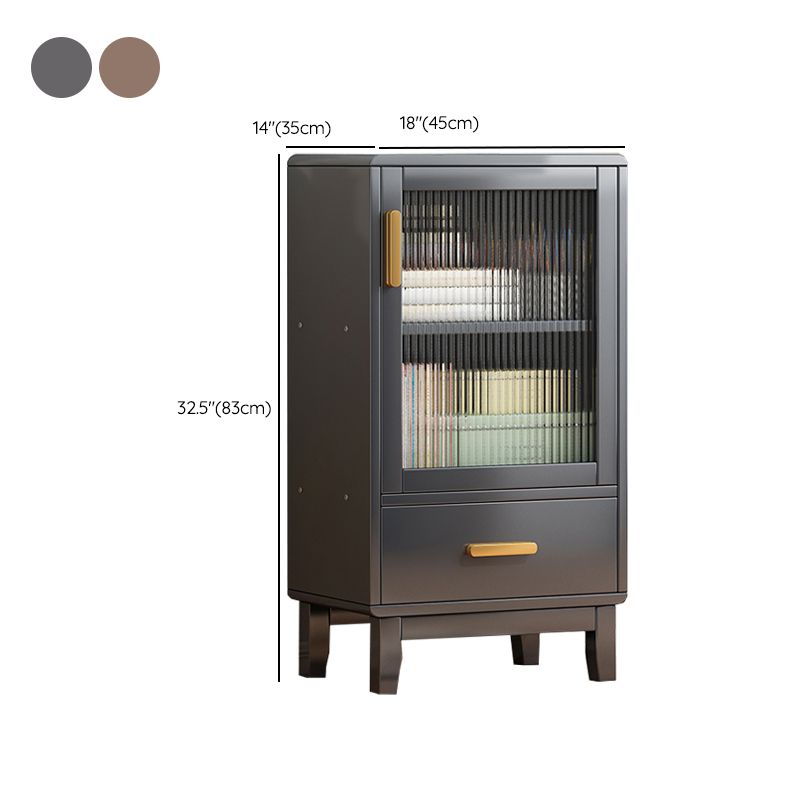 Modern Brown Accent Cabinet with Acrylic Doors Rectangle Cabinet