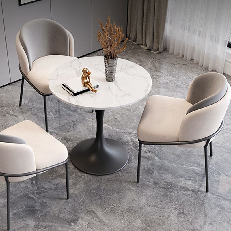 Modern Stone Round Dining Table Tulip Pedestal Table for Dining Room